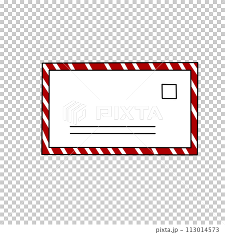 A red and white envelope with a red stripe 113014573