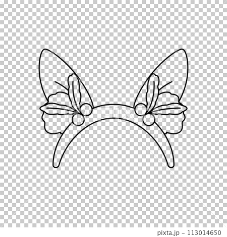 A pair of animal ears with flowers on them 113014650