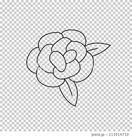 A flower with a leaf is drawn in black 113014710