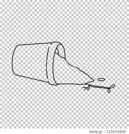 A pot with a plant inside of it is shown with a white background 113014806