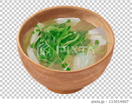 Miso soup with bean sprouts and radish Miso soup with bean sprouts and radish 113014807