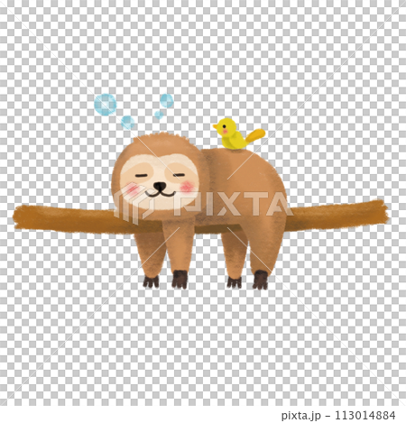 Hand-drawn sloth illustration 113014884