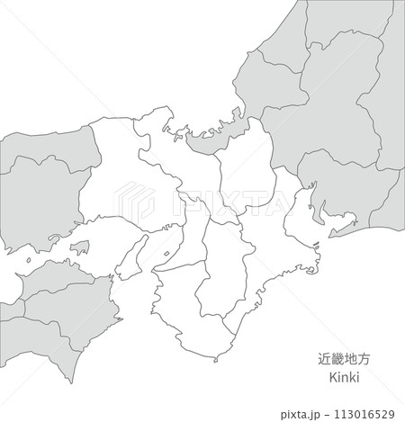 近畿地方、近畿地方と周辺のスタイリッシュな地図 113016529
