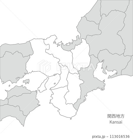 関西地方、関西地方と周辺のスタイリッシュな地図 関西地方、関西地方と周辺のスタイリッシュな地図 113016536
