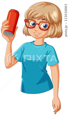 Smart Girl with a Soda Can Smart Girl with a Soda Can 113016663