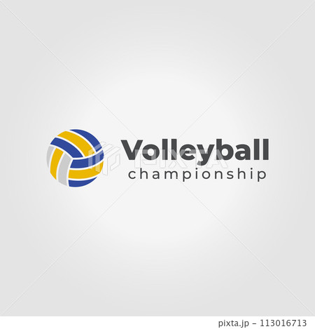 minimalist volleyball logo icon design vector illustration 113016713