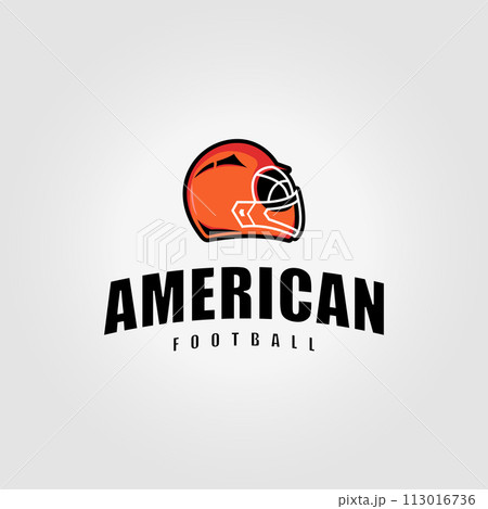 Simple rugby ball game helmet logo, american football vector design illustration 113016736