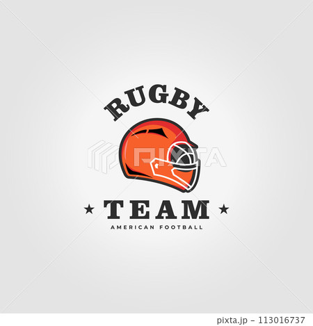 rugby sport helmet logo vector icon, illustration design of a helmet american football 113016737
