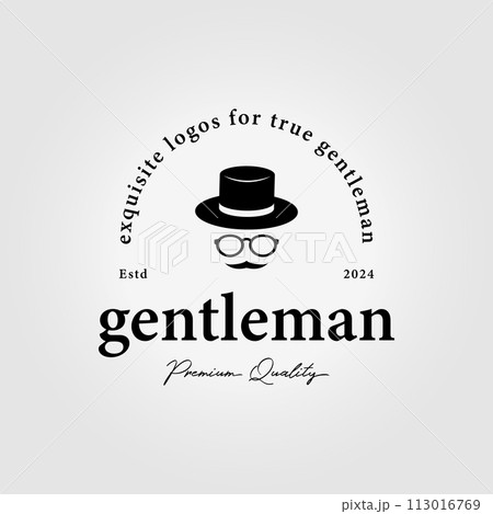 simple men vintage logo icon, retro fashion style illustration design vector simple men vintage logo icon, retro fashion style illustration design vector 113016769
