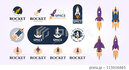 rocket logo design bundle, spaceship illustration vector set, spaceship icon emblem bundle rocket logo design bundle, spaceship illustration vector set, spaceship icon emblem bundle 113016865