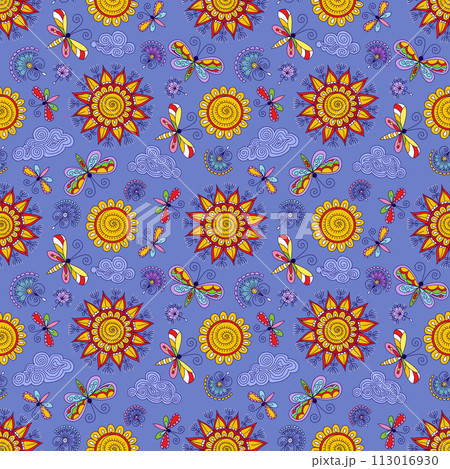 vector seamless color floral pattern vector seamless color floral pattern 113016930