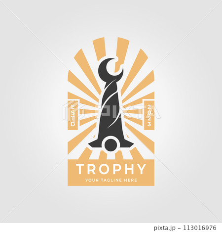 badge modern vintage trophy logo icon design vector illustration background badge modern vintage trophy logo icon design vector illustration background 113016976
