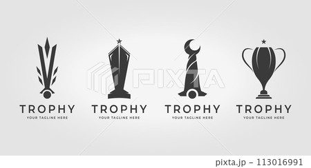 set bundle simple trophy logo icon vector design illustration set bundle simple trophy logo icon vector design illustration 113016991