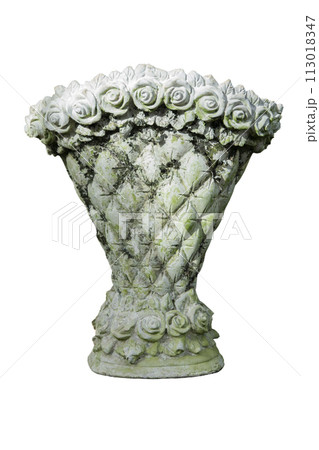 antiques stucco pots on isolated white. antiques stucco pots on isolated white. 113018347
