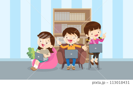 kids on online learning education courses 113018431