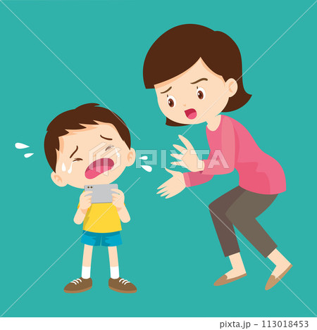 parent angry to kid addicted phone 113018453