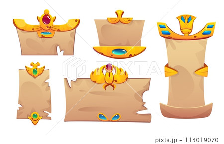 Ancient Egyptian game frame ui papyrus element 113019070