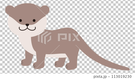 可愛水獺的向量圖。圖示、動物 可愛水獺的向量圖。圖示、動物 113019230