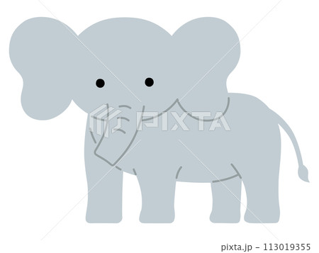 かわいいゾウのベクターイラスト。アイコン、動物、象 113019355