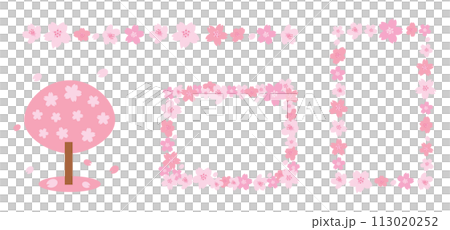 かわいい桜のフレーム素材 113020252