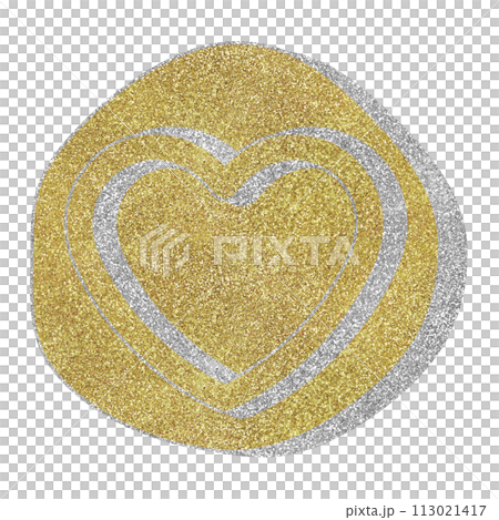 Illustration material Wax heart gold silver Illustration material Wax heart gold silver 113021417
