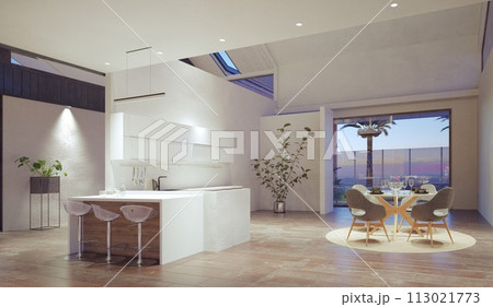 modern domestic kitchen interior. 113021773