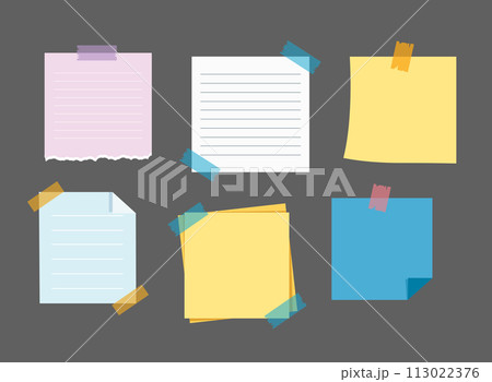 set of paper sticky note vector illustration 113022376