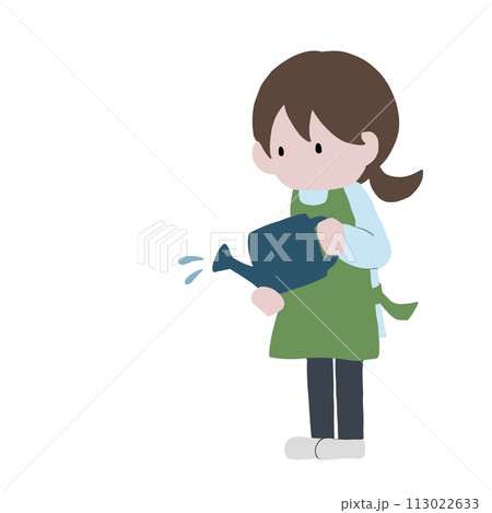 水やりをする女性 113022633