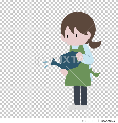 水やりをする女性 113022633