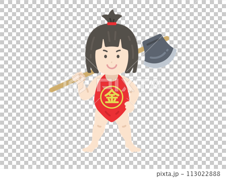 まさかりかついだ、金太郎のイラスト 113022888