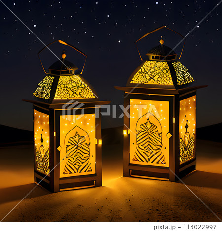Ramadan Lantern, Ramadan Kareem, Mubarak, Muslim celebration of Ramadan festiva 113022997