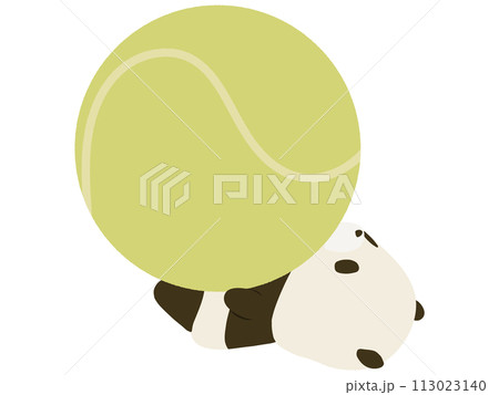 テニスボールを抱えるパンダ 113023140