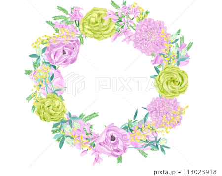 シックな花のフレームイラスト シックな花のフレームイラスト 113023918