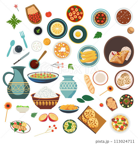Illustration of Nowruz Food Elements 113024711