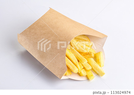 Crispy salted French fry potato 113024974