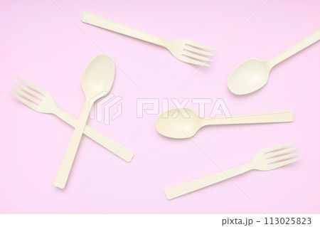 プラスチック製のカトラリー 113025823