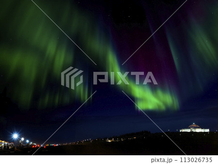 Aurora Borealis in Reykjavik - Iceland 113026735