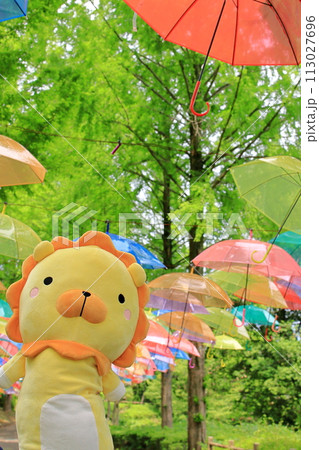 群馬県【甘楽総合公園】アンブレラスカイとライオンのぬいぐるみ 群馬県【甘楽総合公園】アンブレラスカイとライオンのぬいぐるみ 113027696