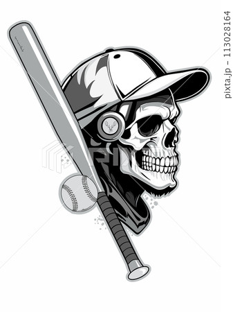 BASEBALL SKULL 113028164