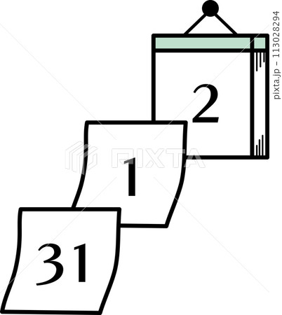 日めくりカレンダーのイラスト 日めくりカレンダーのイラスト 113028294