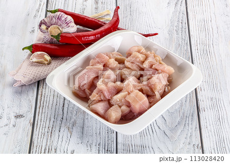 Raw uncooked chicken breast fillet Raw uncooked chicken breast fillet 113028420
