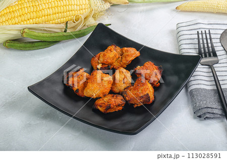 Indian cuisine - Fish Tikka barbecue 113028591