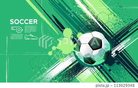 Soccer Template design , Football banner, Sport layout design, Sketch, Drawing, vector ,abstract background 113029348