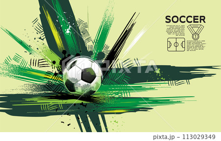 Soccer Template design , Football banner, Sport layout design, Sketch, Drawing, vector , abstract background 113029349