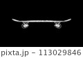 3D Skateboard on black background. Sport Health concept. Sports Equipment. Business advertising backdrop. For title, text, presentation. 3d animation 113029846