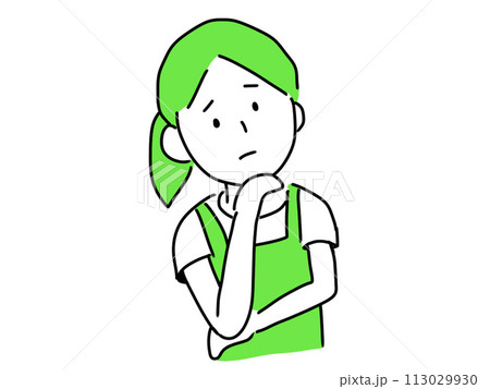 悩む女性のイラスト 悩む女性のイラスト 113029930