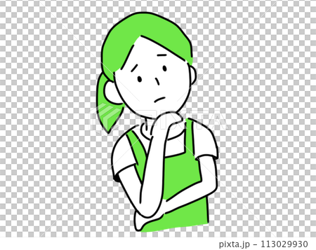 悩む女性のイラスト 悩む女性のイラスト 113029930