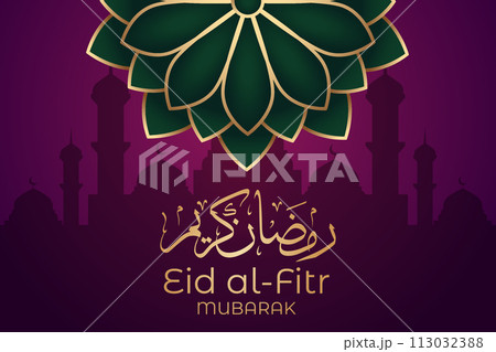 Eid al-Fitr, Ramadhan decorative greeting card Eid al-Fitr, Ramadhan decorative greeting card 113032388