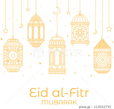 Vector Eid al-Fitr, Ramadhan decoration, Islamic background decorative greeting card 113032735