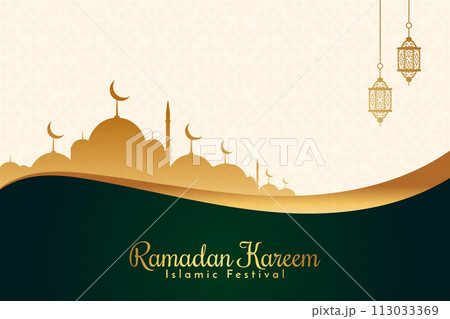Vector Eid al-Fitr, Ramadhan decoration, Islamic background decorative greeting card 113033369